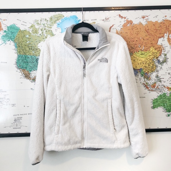 The North Face Fuzzy White Zip Up Sweater - Picture 1 of 4